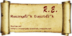 Rusznyák Euszták névjegykártya